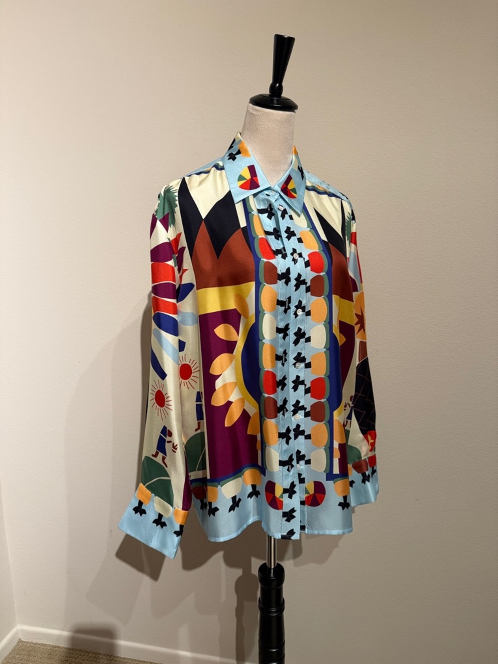 Sandro x Louis Barthélemy Silk Graphic Shirt - Picture 5 of 12